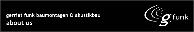 Header + Logo der Firma Gerriet Funk Baumontagen und Akustikbau, Berlin