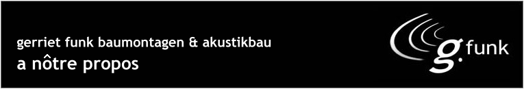 Header + Logo der Firma Gerriet Funk Baumontagen und Akustikbau, Berlin